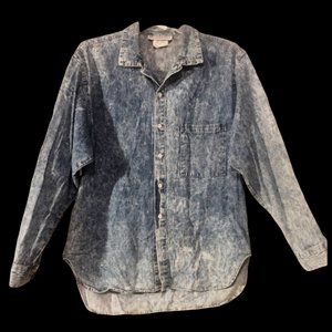 Made in the Shade Acid Wash Long Sleeve Shirt Sz M
